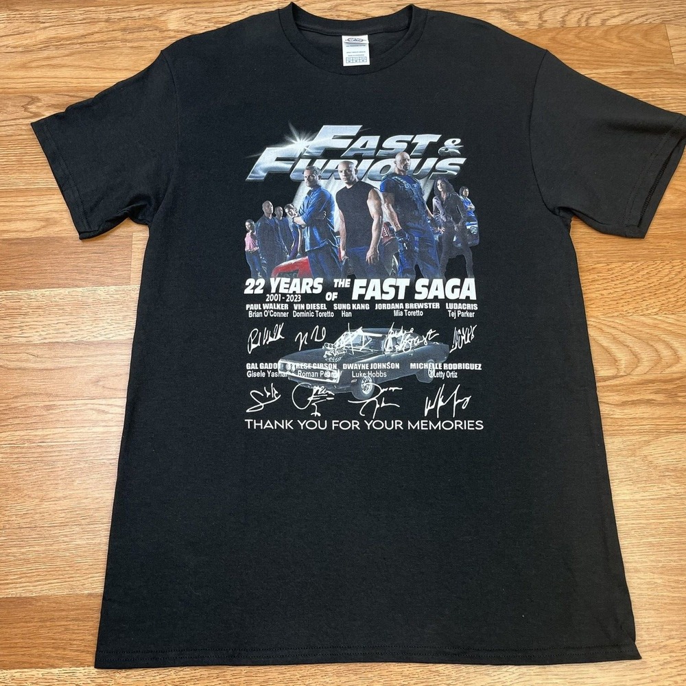 Fast & Furious 22 Years T-Shirt Black Short Sleeve Men's Size Medium NEW